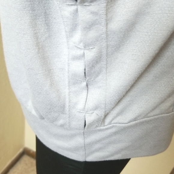 Prana Gray Cowl Neck Open Side Short Sleeve Top - Picture 4 of 7